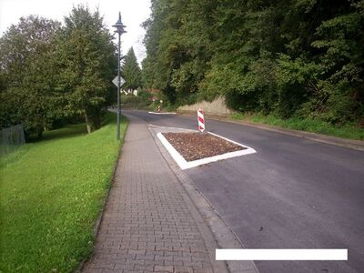 Ansicht Fahrbahnverengung Kreuzung Hauptstraße/Berliner Str.